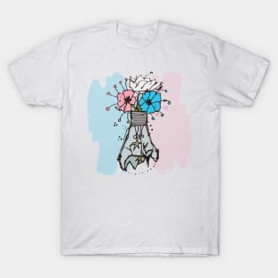 Light bulb with transgender flowers sketch T-Shirt